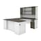 Bestar Norma U-Shaped Desk with Hutch, Walnut Grey & White 181852-000035 - alternate 1